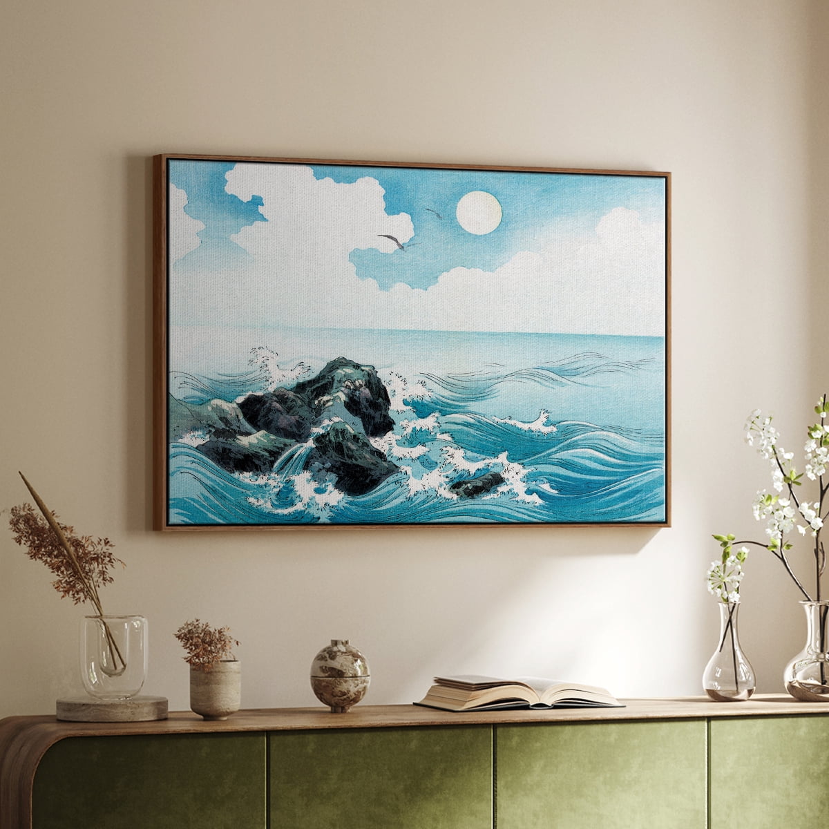 Vintage Landscape-CXXVI By Wexford Home Framed in Walnut Wood Gallery Wrapped Canvas 17 in. x 25 in.