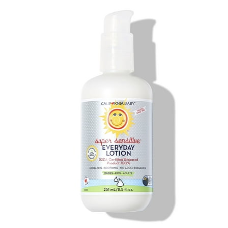 California Baby Super Sensitive Unscented Lotion | 100% Plant-Based Moisturizer | Baby Lotion For Newborn | Hypoallergenic Baby Lotion | 8.5 oz