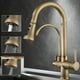 thumbnail image 2 of Grifo de cocina extraíble de 3 vías con rociador, mezclador de cocina, doble manija, un solo orificio, agua fría y caliente, latón, agua purificada, grifo extraíble de 3 vías, antiguo, 2 of 3