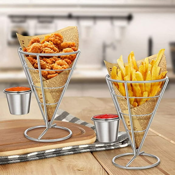 STOBOK Basket for Snacks Stainless Steel 2Pcs 5.7x3.9in