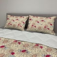 thumbnail image 2 of Ladybug Comforter & Sham Bedding Set, Bug and Daisy Pattern with Thriving Nature of Spring Season Theme, 3 pcs Duvet Set Microfiber Filling Quilt, 5 Sizes, Dark Coral Cream, by Ambesonne, 2 of 4