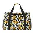 thumbnail image 1 of Disketp Cute Cow Print Sunflower D Bolsa de Viaje Tipo Duffle, Bolso de Mano para Fin de Semana para Mujer, Bolsa de Gimnasio Ligera para Hombre, Esencial para Viajes, 1 of 7