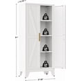 thumbnail image 2 of Large Metal Kitchen Pantry Cabinet with Adjustable Shelves - Freestanding Kitchen Storage Cabinet for Dining Room,Livingroom Bathroom, Hallway, Workshop, Office, 2 of 13