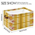 thumbnail image 4 of Yellow Checkerboard Cute Duck Wear Christmas Hat Square Storage Bins with Handles Collapsible Containing Box 2 Packs, 4 of 9