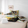 thumbnail image 6 of Homewish Kawaii Cat Kitten 7-Piece Twin Bedding Sets,Cute Daisy Floral Bedding Comforter Set,Green Black Orange Sheet Sets For Girls Kids,Microfiber Bedroom Decor Reversible, 6 of 8
