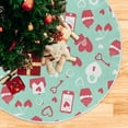 thumbnail image 5 of FMSHPON Valentine's Day Happy Valentine's Day Cute Love Heart Letter Lock Phone Xmas Christmas Tree Skirt Stand Mat for Holiday Party Decoration Indoor Outdoor 36 inches, 5 of 6
