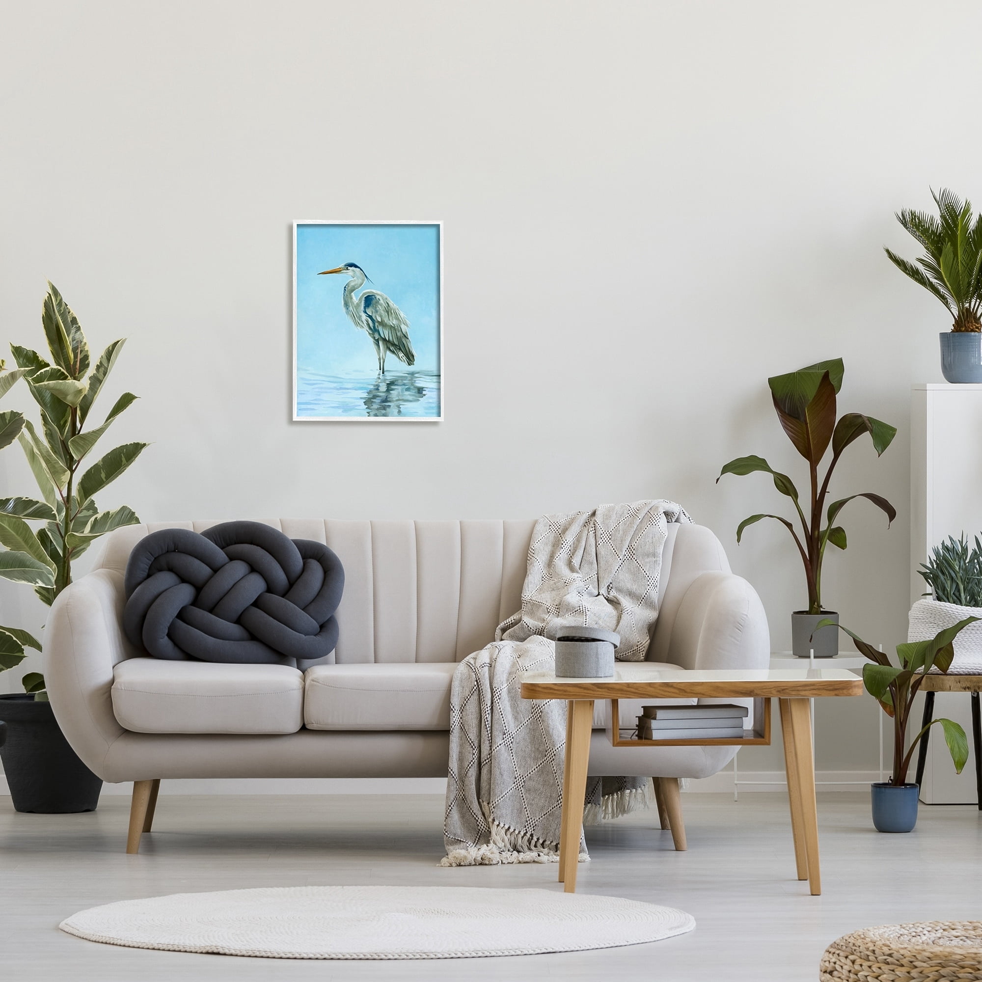 Stupell Industries Blue Heron Shallow Waters Aquatic Bird Painting, 16 x 20, Design by Lucca Sheppard