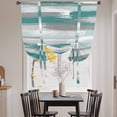 thumbnail image 3 of Blue Gray Stripes Balloon Curtains 63 Inch Length for Living Room/Bedroom, Watercolor Modern Abstract Minimalist Rod Pocket Privacy Door Curtains Decorative Tie Up Shade for Window 52"x63", 3 of 8