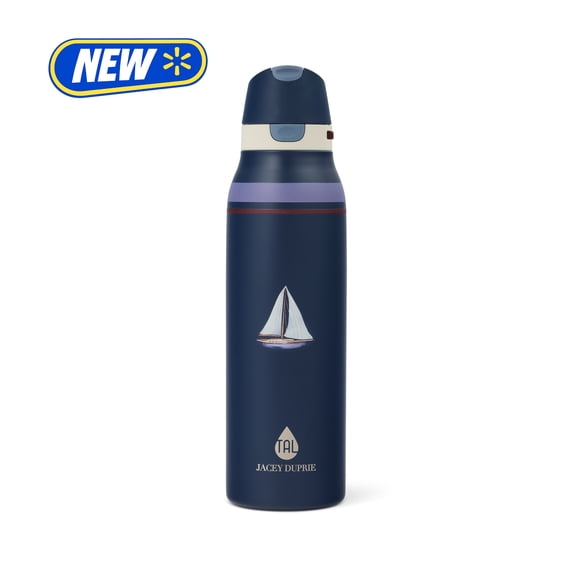 Jacey Duprie x TAL 24oz Stainless Steel Water Bottle with 2-in-1 Sip & Chug Lid, Boat Navy