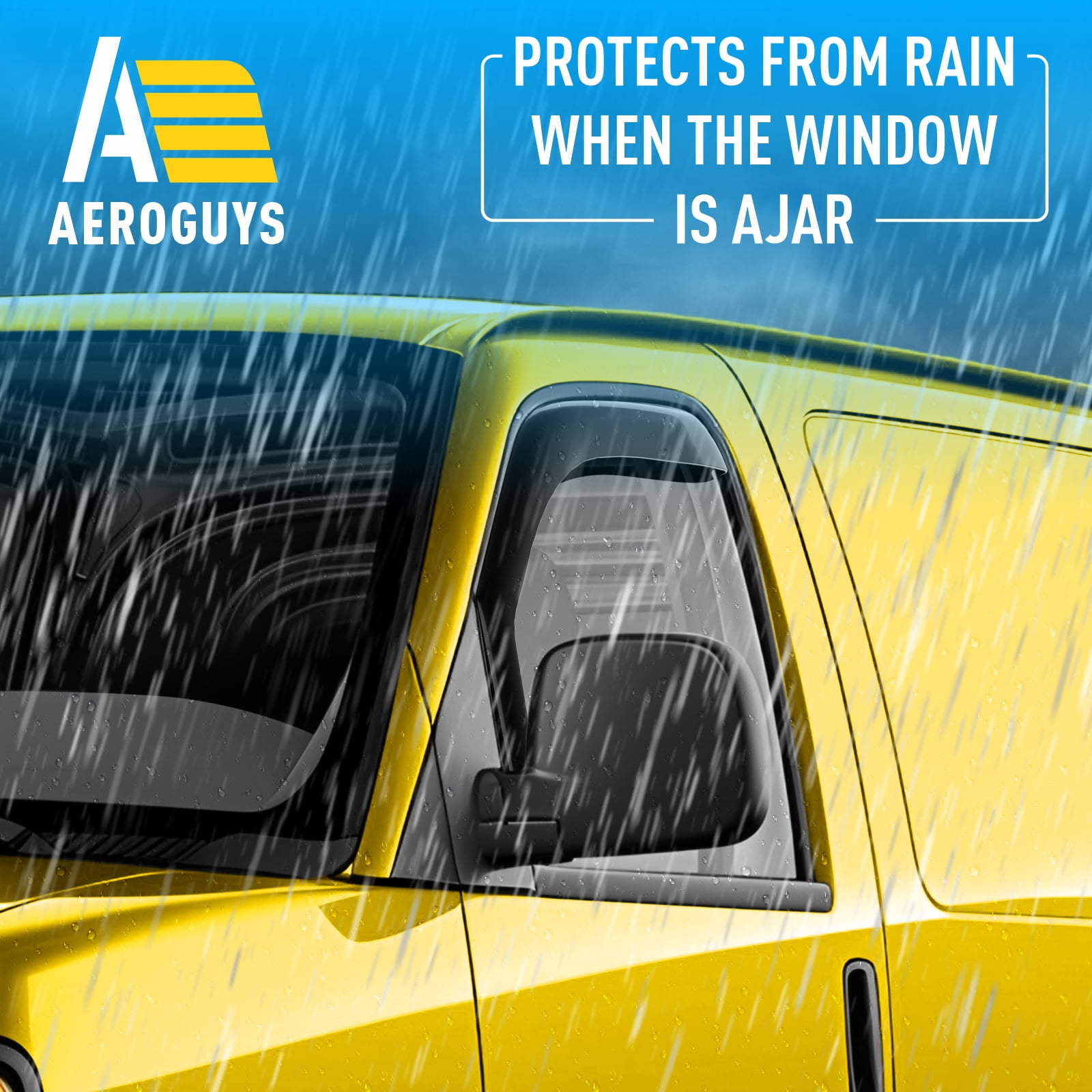 AEROGUYS In-Channel Window Deflectors Extra Durable Window Visors Rain Guards Fit for Chevrolet (Chevy) 1996-2026 Express Van, Sun Visors, Wind Vent Visors, Car Accessories - 2pcs. AG0420