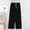 #116-Black, variant on TaTaai Womens Plus Size Pants Elastic Drawstring Waist Side Pocket Twill Jacquard Straight Leg Solid Soft Breathable Trousers Gift