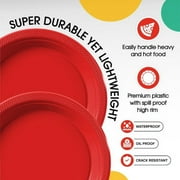 Exquisite Red 7 Heavy Duty 350 GSM Disposable Plastic Party Plates - 50 Count