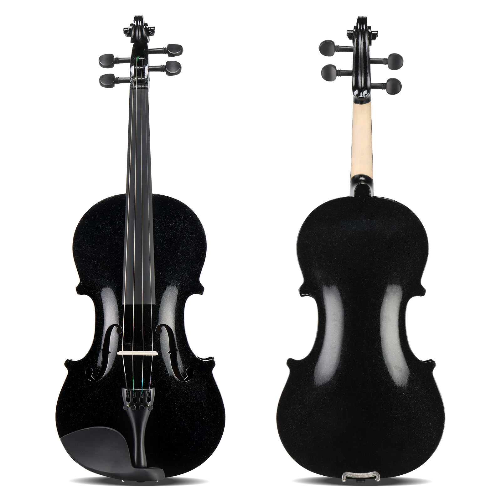 Tcbosik Violin Set, 4/4 Full Size Fiddle Kit with Hard Case, Violin Bow, Shoulder Rest, Rosin,Extra Strings and Sordine for Adults Beginners Students, Black