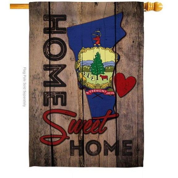 28 x 40 in. State Vermont Home Sweet American State Vertical House Flag with Double-Sided Decorative Banner Garden Yard Gift