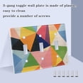 thumbnail image 3 of Yayeee Toggle Light Switch Wall Plate 2-Gang 4.56"x4.48" Decorative Outlet Cover, Minimalist Triangles, 3 of 7