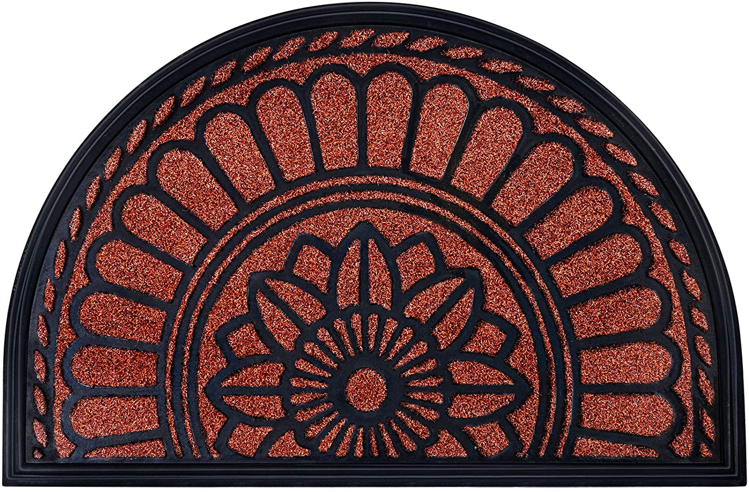 Heavy Duty Half Round Door Mat Non Slip Welcome Entrance Way Rug Durable 24/"x36/"