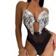thumbnail image 3 of Gibobby Trajes de Baño Mujer Traje de baño sexy para mujer con borlas y bikini con correa(Negro,G), 3 of 5
