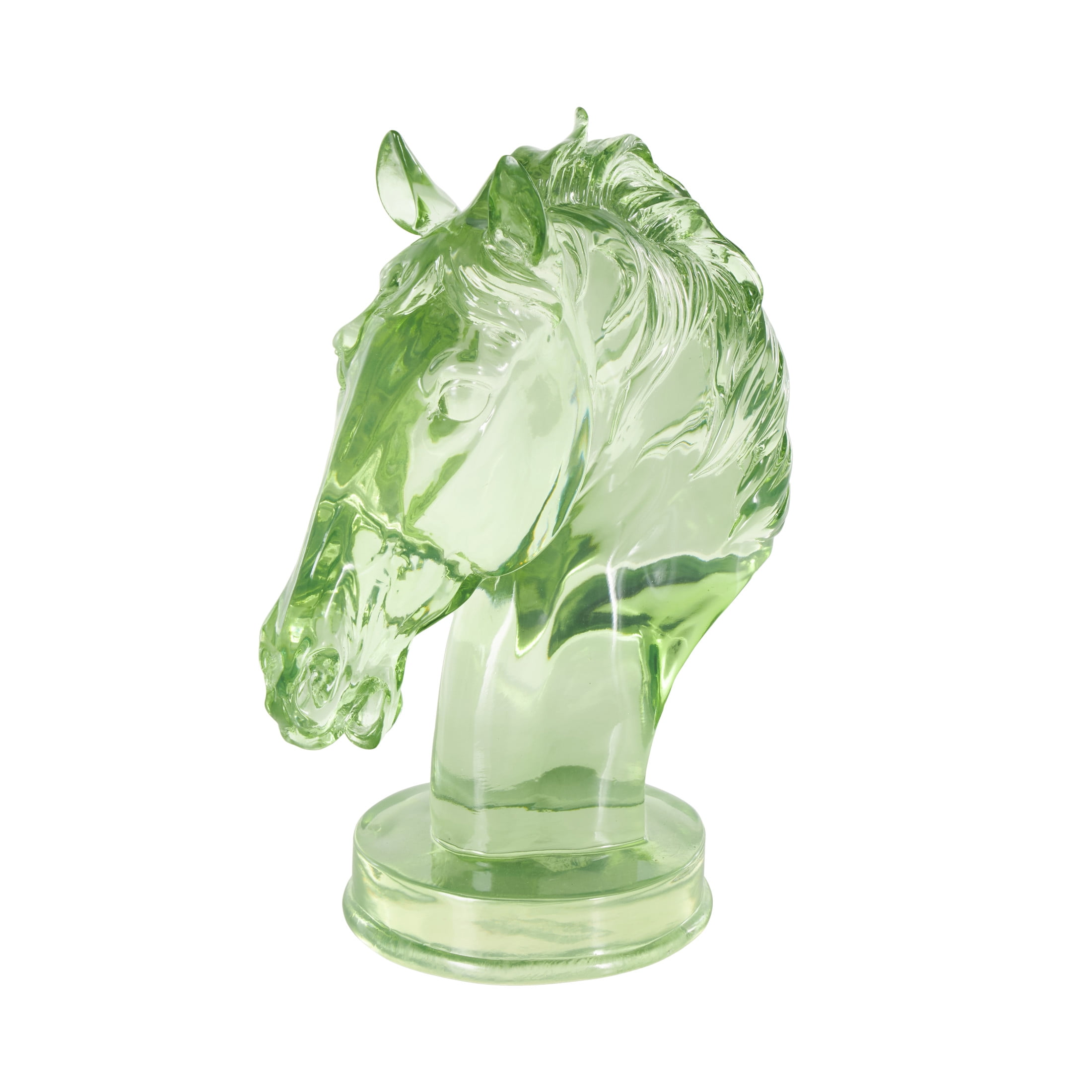 6" x 13" Green Resin Tinted Horse Sculpture, by DecMode