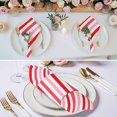 thumbnail image 2 of Red Pink Stripe Cloth Napkins, Geometric White Vertical Striped Washable and Reusable Dinner Napkins Set of 4, Table Napkin for Kitchen Party Birthday Wedding Hotel Housewarming 20"x20", 2 of 8