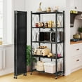 thumbnail image 2 of Vebreda 5-Tier Foldable Metal Storage Shelf with Wheels, No-Assembly Collapsible Shelving Unit, Heavy-Duty Rolling Organizer Rack, 2 of 10