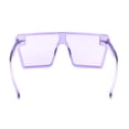 thumbnail image 4 of Womens Flat Top Square Shield Oversize Plastic Sunglasses Purple, 4 of 4