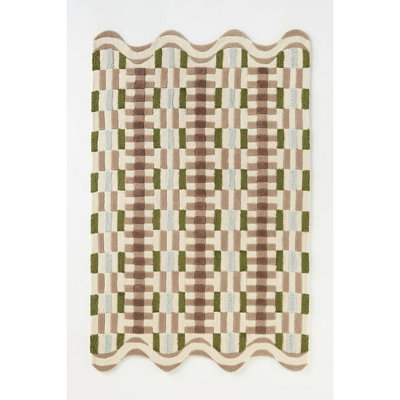Homee Hand Tufted Woollen Rugs Geometric Scalloped Rug Rug Available In All Sizes 5x8 ft 6x9 ft 8x10 ft