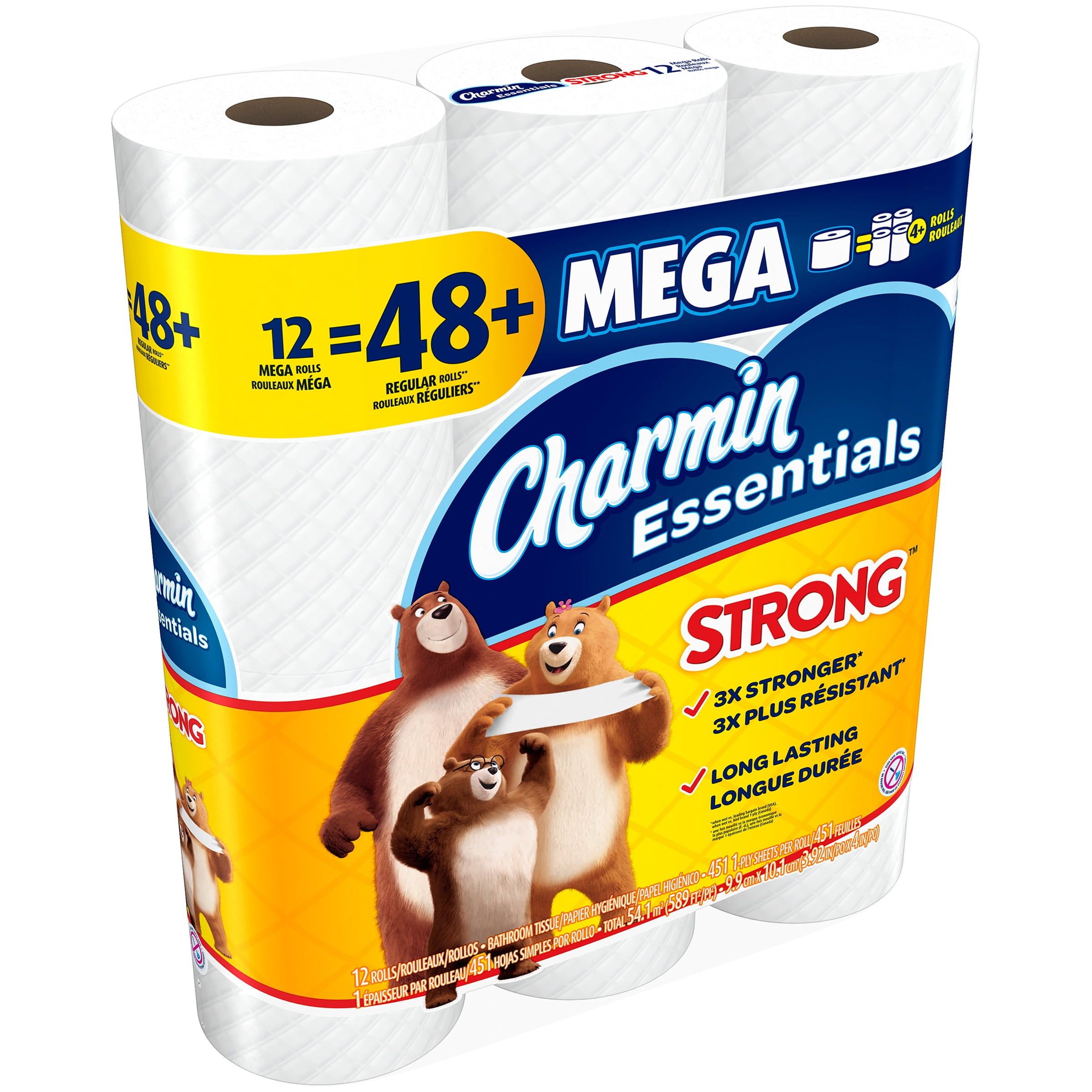 Charmin Essentials Strong Toilet Paper 12 ct Pack by Procter & Gamble
