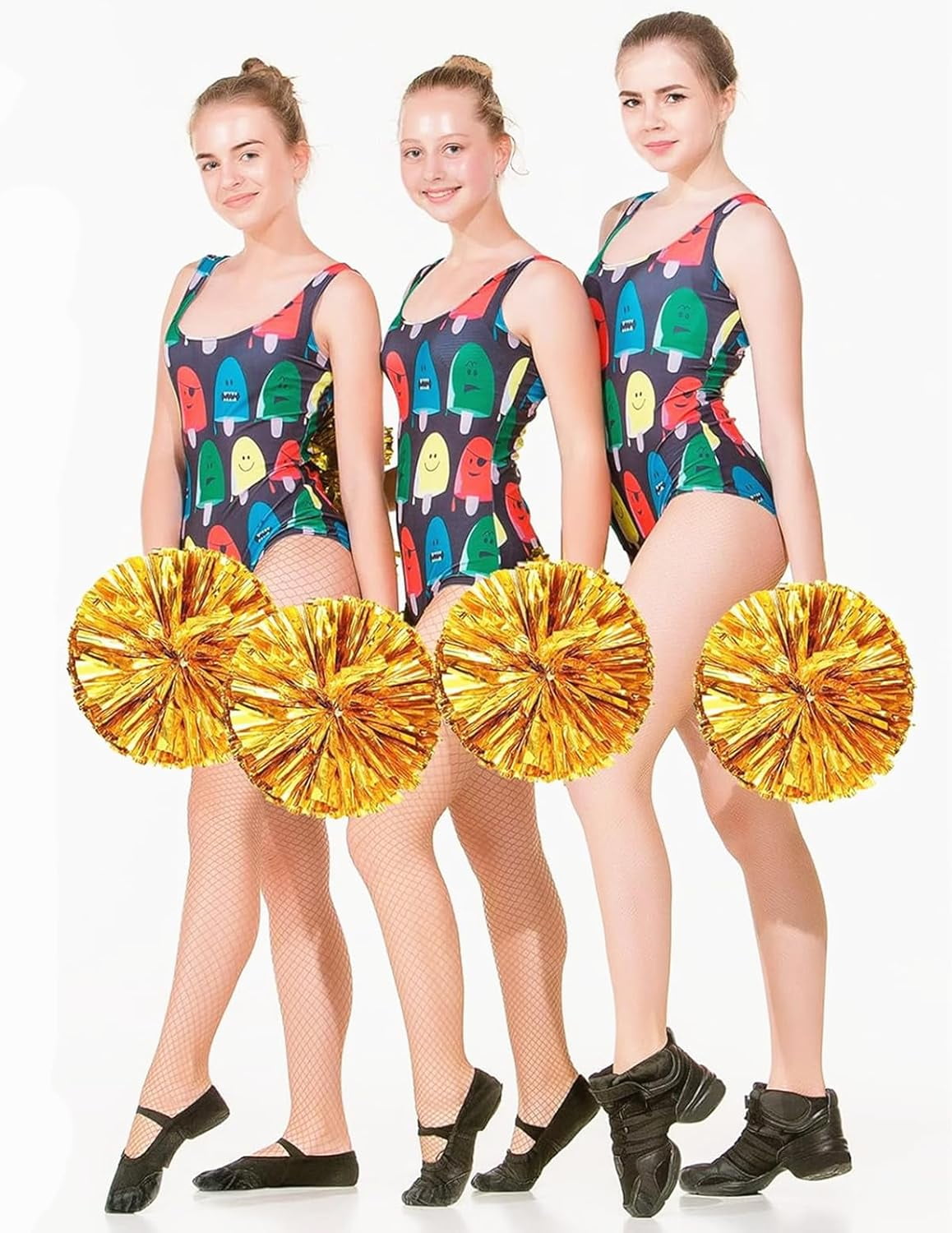 EONQY Plastic Cheerleading Poms, 4Pcs Super Cute Cheerleading pom poms Cheer Dance Pom Pom for Game, Sports, Aerobics