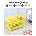 thumbnail image 2 of 6 Pack Clear Pencil Box, Plastic Large Capacity Pencil Boxes Plastic Boxes with Snap-tight Lid, Office Supplies Storage Organizer Box, Stackable Design and Stylish,Yellow, 2 of 6