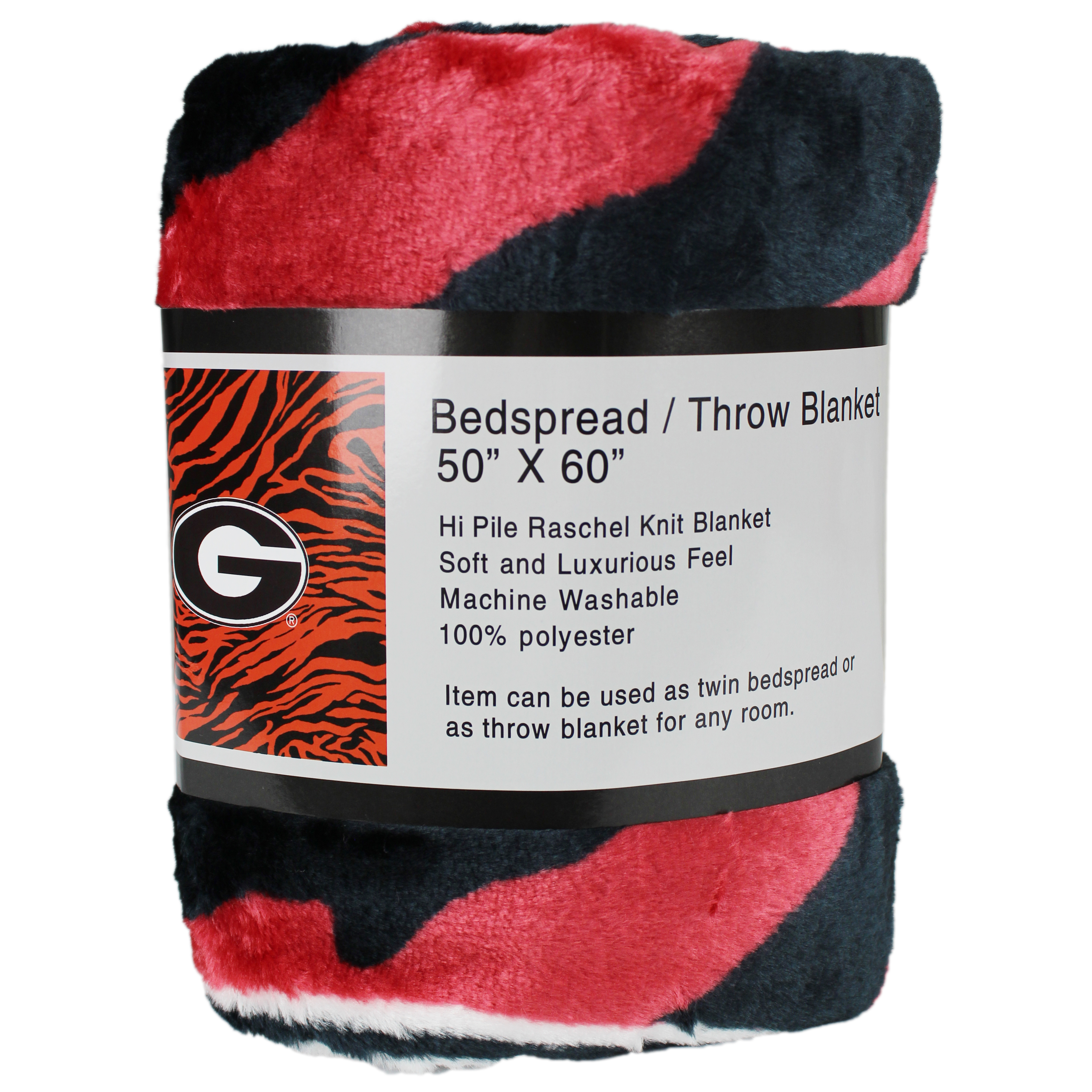 College Covers Everything Comfy Georgia Bulldogs Soft Raschel Throw Blanket, 60" x 50"