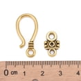 thumbnail image 2 of Tibetan Style Hook and Eye Clasps Golden Color Lead Free and Cadmium Free Size: clasp: 11x24mm 14mm long hole: 3.5mm, 2 of 4