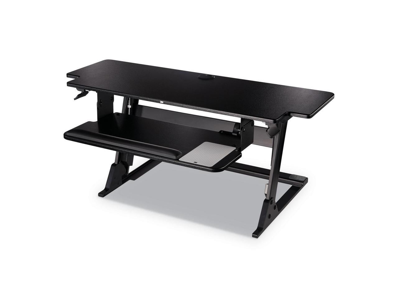 3M SD70B Precision Standing Desk XL Easy Lift, Primary Work Surface Large Enough to Fit Two 27" Monitors and Lift Up to 45 lbs - Black - MMM SD70B