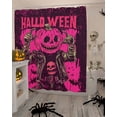 thumbnail image 4 of Halloween Pumpkin Shower Curtain Set ，Waterproof Fabric Shower Curtains Leather Jacket Skull Skeleton Shower Curtains for Bathroom,Bathroom Decor 36"x72", 4 of 6