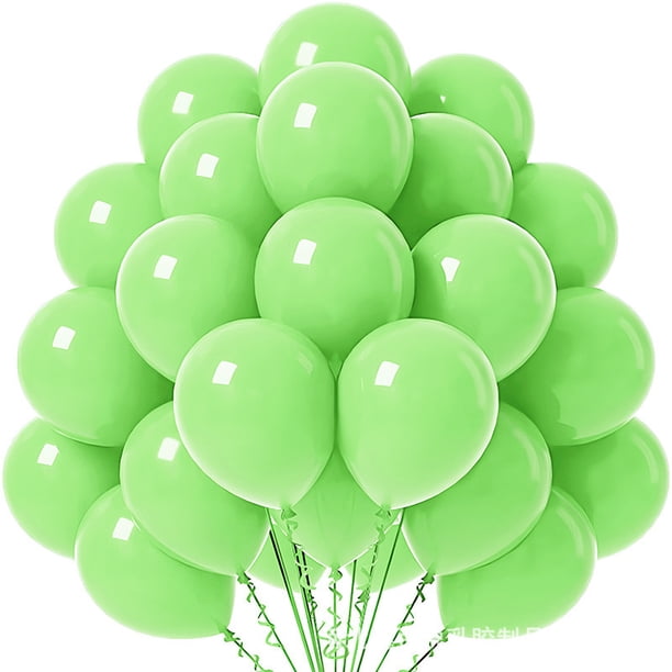 Namzi Globos de la serie Macaron Color de 25 cm, 60 unidades, de látex, aptos para helio, ideales para cumpleaños, graduaciones, baby showers, béisbol, bodas y otras fiestas. Color verde claro.