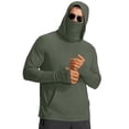 thumbnail image 2 of CCRFTGI Shirts for Men Upf 50+ Sun Protection with Mask Long Sleeve Blouses Lightweight Hiking Running Swim Athletic Workout Rash Guard Shirts Army Green XL, 2 of 7