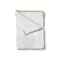 thumbnail image 2 of Grey and Yellow Soft Flannel Fleece Throw Blanket, Modern Futuristic Border with Geometric Flower Frame, Cozy Plush for Indoor and Outdoor Use, 50" x 60", Pale Grey Marigold, by Ambesonne, 2 of 5