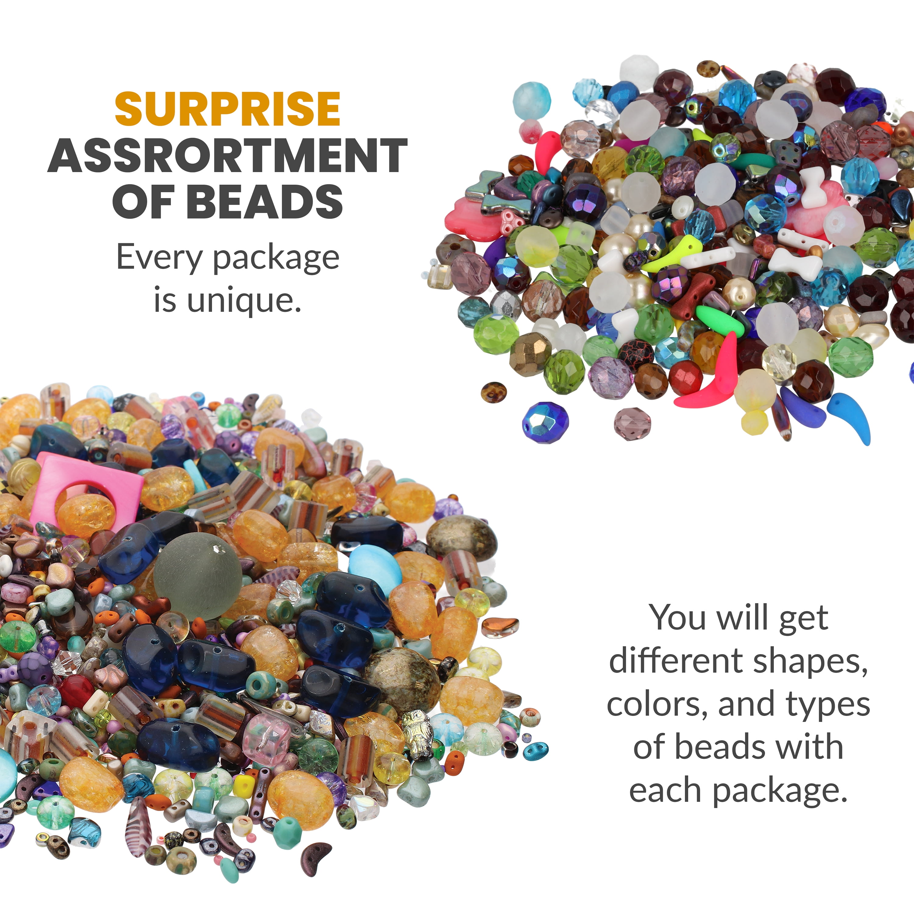 The Beadsmith Box of Beads – Glass Beads Assortment in Varying Shapes, Colors, and Sizes, 10 Pounds
