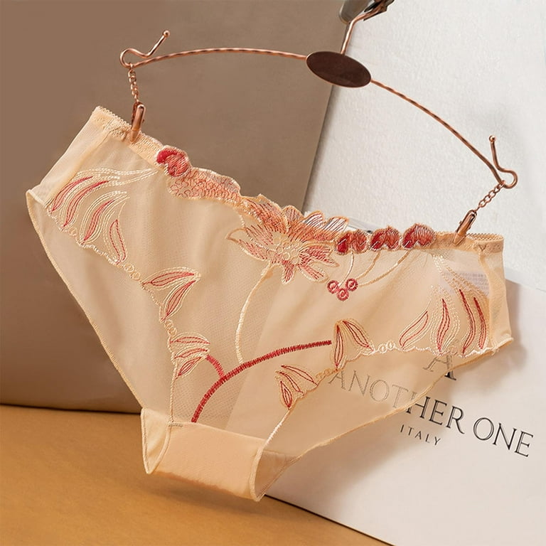 HUPOM Underwear For Women Panties For Girls Briefs Leisure Tie Seamless  Waistband Pink XL