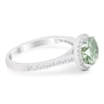 thumbnail image 2 of Natural Green Amethyst Prasiolite Size-7 Art Deco Round Vintage Style Classic Halo CZ Wedding Engagement Ring 925 Sterling Silver Gifts For Her, 2 of 6