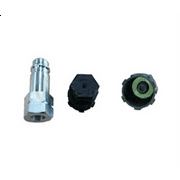 FJC R-1234yf Aluminum straight adapter with JRA Valve core with cap 1/8 NPT F M9 x 1