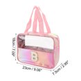 thumbnail image 3 of Bolsas de maquillaje de letra clara para mujeres de 1 pieza de Unique Bargains para vacaciones y actividades al aire libre, color rosa PU, 3 of 3