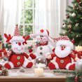 thumbnail image 2 of Christmas Plush Ornaments Set, Cartoon Santa Reindeer and Snowman Dolls for Holiday Home Tree Decoration, 2 of 6