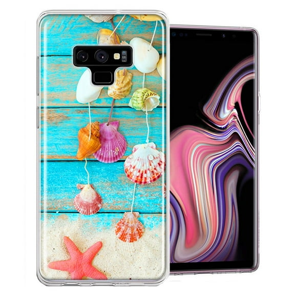 MUNDAZE For Samsung Galaxy Note 9 Seashell Wind chimes Design Double Layer Phone Case Cover