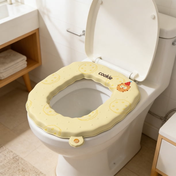 Cojín de asiento de inodoro Eva con asa | Funda acolchada suave y gruesa para inodoros UVO o cuadrados | Almohadilla antideslizante y lavable para baño, ideal para uso doméstico.