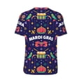 thumbnail image 2 of Daiia Happy Mardi Gras Mens Baseball Jersey Button Down Shirts Short Sleeve Sports Uniforms-Large, 2 of 9