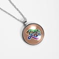 thumbnail image 4 of Thanksgiving Font Glass Circular Pendant Necklace | Stylish Glass Design Pendant Necklaces, 4 of 5