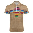 thumbnail image 4 of Cactus Linen Background Men Zipper T-shirt Summer Casual Short Sleeve T-shirt Top, 4 of 7