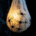 thumbnail image 6 of CuiLiyq Lighted Spider Cocoon Hanging Ornament, Cotton Web Teardrop Decor with Plastic Spiders, Halloween Outdoor Decor for Porch, Yard, Patio Hanging Display, 6 of 6