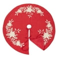 thumbnail image 2 of Saro Lifestyle Christmas Tree Skirt With Embroidered Holly Design 72", 2 of 3