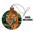 thumbnail image 2 of Tiger Stalking at Sunset Butterflies Wood Christmas Tree Holiday Ornament, 2 of 7
